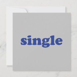 Tarjeta letras "single" azules grises