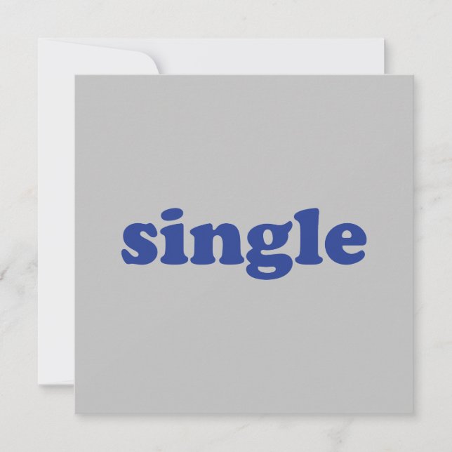Tarjeta letras "single" azules grises (Anverso)