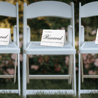 Tarjeta Letrero de Asiento Reservado Elegante para Boda