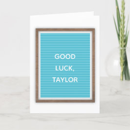 Tarjeta Letrero de cartelera de fieltro teal con mensaje p