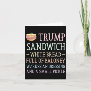 Tarjeta Letrero De Sandwich Anti Trump Divertido
