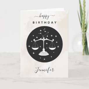 Tarjeta Letrero estrella zoíaca de la astrología de Libra