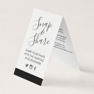 Tarjeta Letrero Mini Hashtag para Fiesta de Boda con Raya