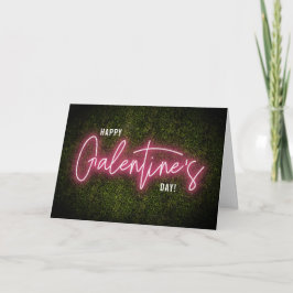 Tarjeta Letrero Neon de Galentine Día de San Valentín
