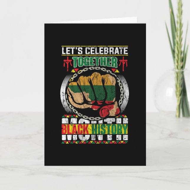 Tarjeta Lets Celebrate Together Black History Months (Anverso)