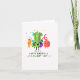 Tarjeta Let's Celery-Brate Puns Birthday Card