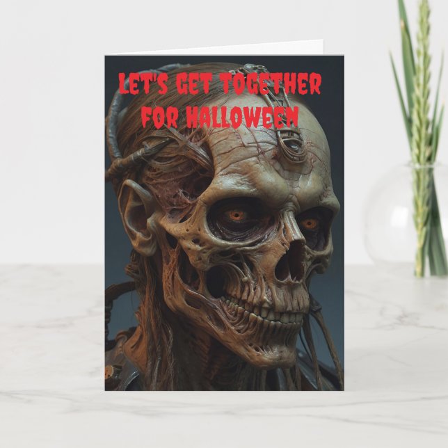 Tarjeta Let's get together for Halloween. (Anverso)