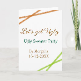 Tarjeta Let's get ugly Christmas ugly sweater Partyorange 