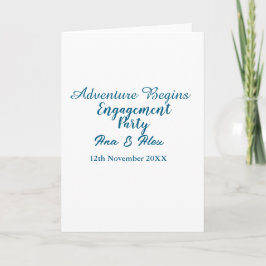 Tarjeta lets the adventure begins engagement party name da