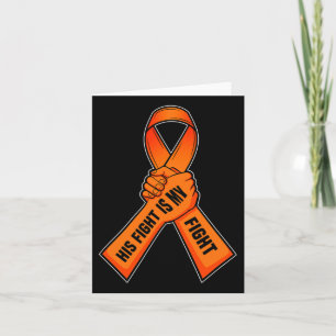 Tarjeta Leucemia Cinta Conciencia Naranja en Cáncer de San