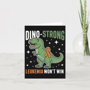 Tarjeta Leucemia Cute Dino Strong T-rex Kids Dinosaur Bloo
