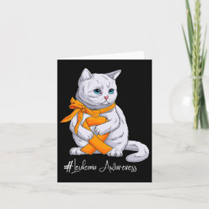Tarjeta Leucemia Mes de Conciencia Naranja Ribbon Cat