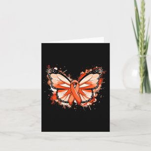 Tarjeta Leukemia Awareness Gits Naranja Ribbon Butterfly
