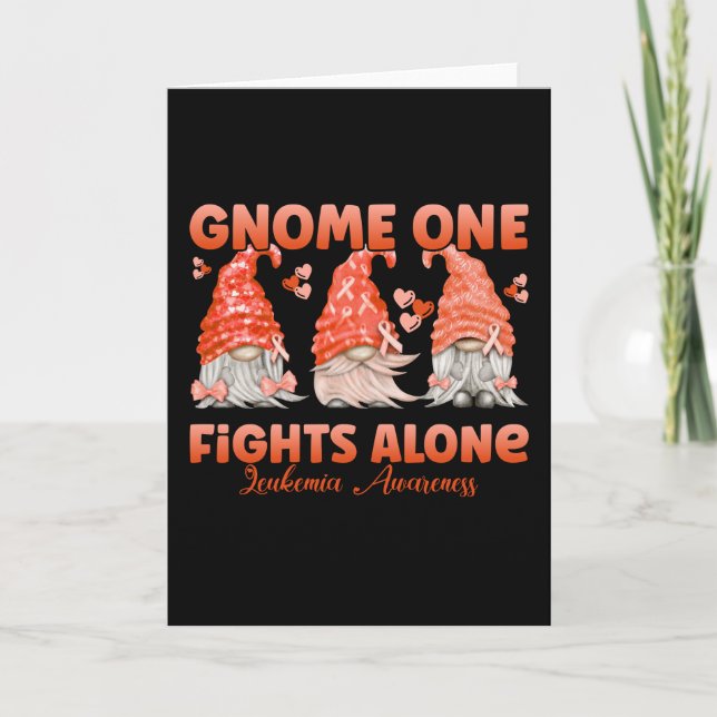 Tarjeta Leukemia Cancer Orange Ribbon Gnome (Anverso)