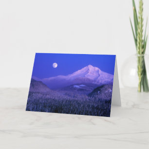 Tarjeta Levantamiento de luna por invierno en Mt Hood, Ore