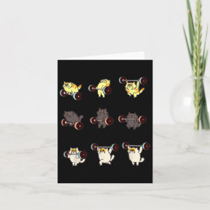 Tarjeta Levantamiento de peso Gato Funny Gym Gift Tee