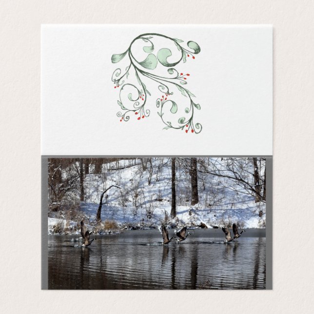 Tarjeta Levantamiento Geese Del Agua (Exterior desplegado)