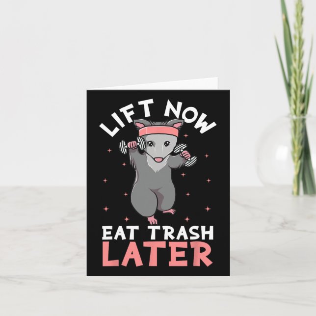 Tarjeta Levantamiento Opossum Funny Workout Gift Bodybuild (Anverso)