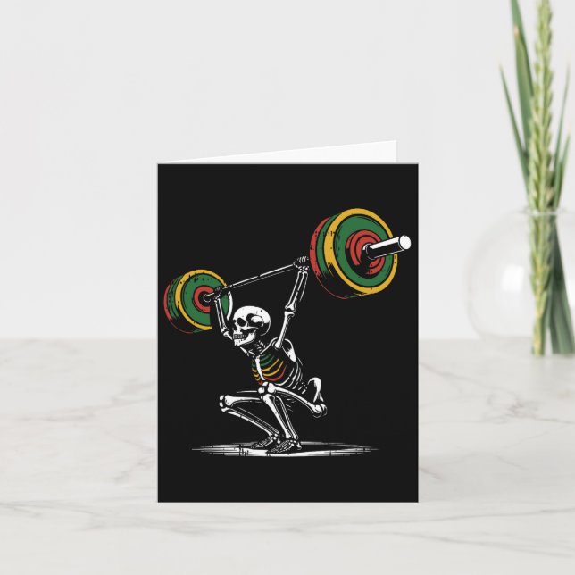 Tarjeta Levantando el Día del Padres Gym Workout Papá Homb (Anverso)