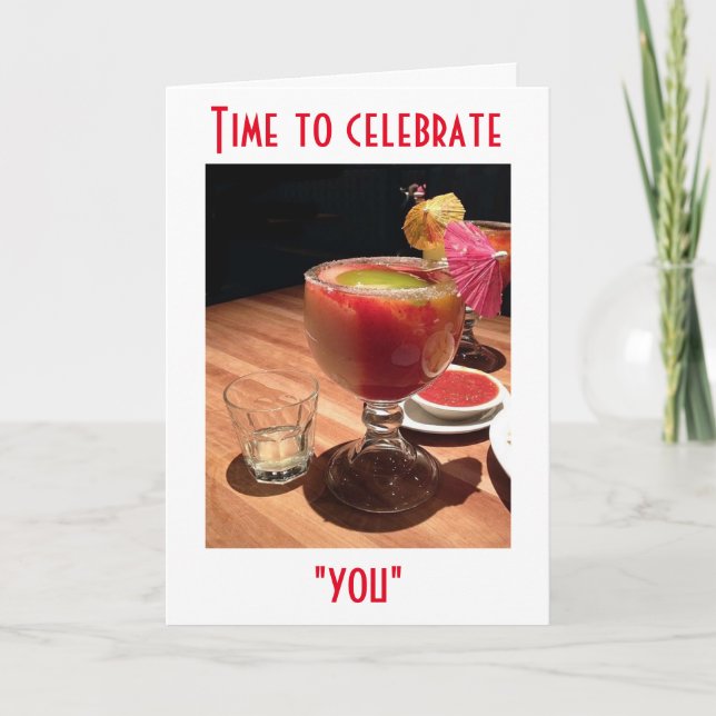 TARJETA LEVANTAR UN VIDRIO TIENE UN POCO DE DIVERSIÓN CELE (Anverso)