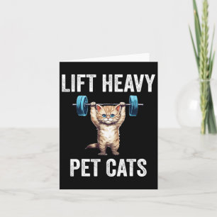 Tarjeta Levante Mascotas pesados gatos Graciosos Gimnasio 