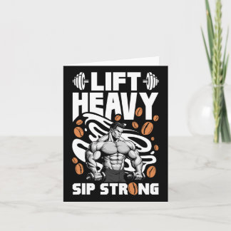 Tarjeta Levante Sip Pesado Fuerte Café Lover Bodybuilding 
