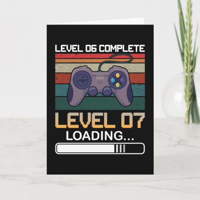 Tarjeta Level 06 Complete Level 07 | Birthday Video Game (Anverso)