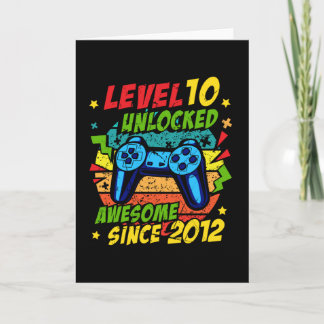 Tarjeta Level 10 Unlocked Awesome 2012 Game 10th Birthday