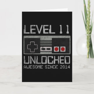 Tarjeta Level 11 Unlocked 11th Birthday 11 Year Old Video 