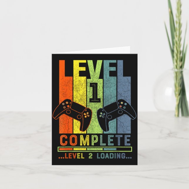 Tarjeta Level 1 Complete Gamer Gift 1 Years Wedding Annive (Anverso)