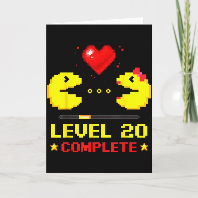 Tarjeta Level 20 Complete Gamers 20th Wedding Anniversary  (Anverso)