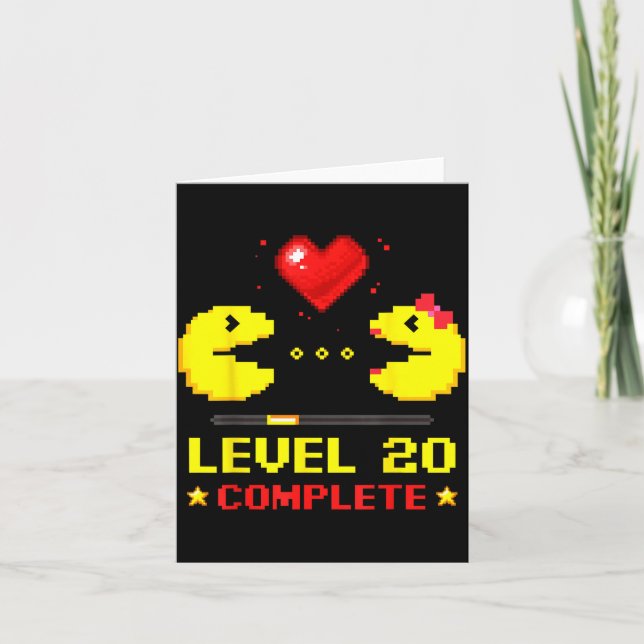 Tarjeta Level 20 Complete Gamers 20th Wedding Anniversary  (Anverso)
