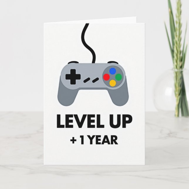 Tarjeta Level Up Birthday Gamer Card (Anverso)