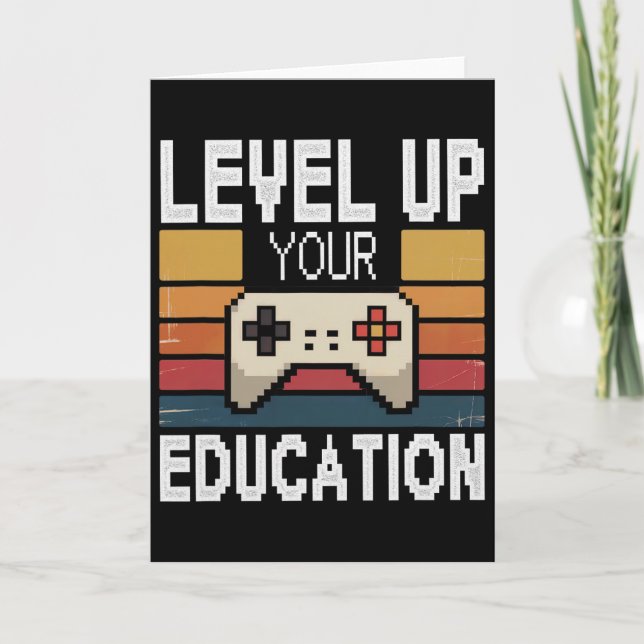 Tarjeta Level Up Your Education Video Gamer Unlock In Prog (Anverso)