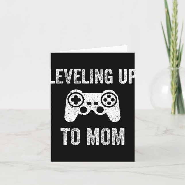 Tarjeta Leveling Up To Mom Shirt For Expecting Mother  (Anverso)