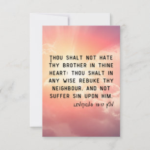 Tarjeta Leviticus 19:17 KJV Biblia Scripture Fic Greeting