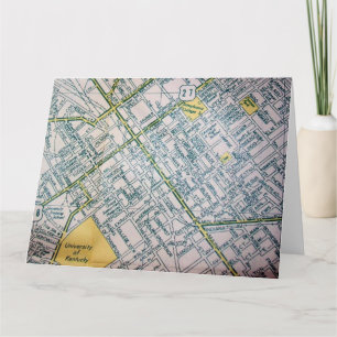 Tarjeta Lexington, KY Vintage Map
