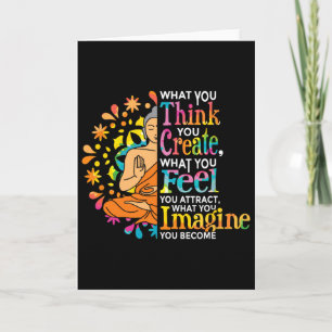 Tarjeta Ley de Atracción Manifestar Buda Meditación Yoga