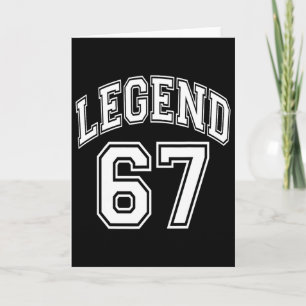 Tarjeta Leyenda 67 Número Equipo Varsity - 67 Cumpleaños Y