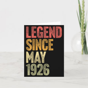 Tarjeta Leyenda de 100 años desde mayo de 1926 Retro 100º