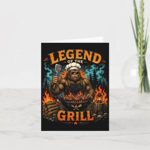Tarjeta Leyenda de Bigfoot de la parrilla divertido papá d