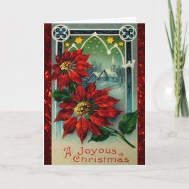 Tarjeta Leyenda de época de los Navidades de Poinsettia