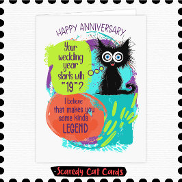 Tarjeta Leyenda de Gato Cobarde Aniversario de Boda
