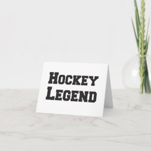 Tarjeta Leyenda de hockey en blanco cualquier saludo de oc