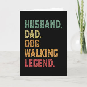 Tarjeta Leyenda de marido padre perro caminando perro