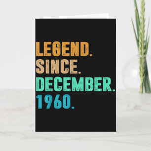 Tarjeta Leyenda desde diciembre de 1960 Nacimiento Cumplea