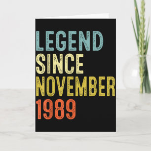 Tarjeta Leyenda desde noviembre de 1989 Cumpleaños 36 36 a