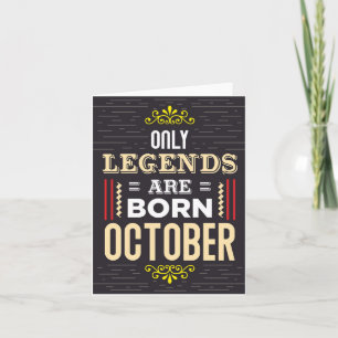 Tarjeta Leyendas Nacidas Octubre Cumpleaños Card