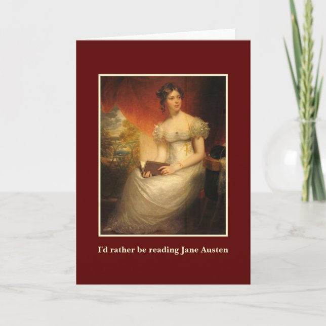 Tarjeta Leyendo a Jane Austen (Anverso)