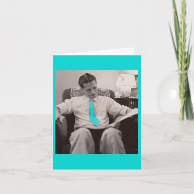 Tarjeta leyendo el periódico (Anverso)